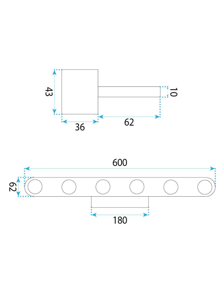 Aplica LED perete Toolight SWE056-W Chrome 600x98x43mm [7]