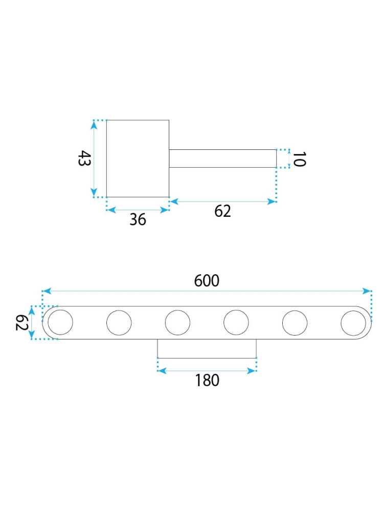 Aplica LED perete Toolight SWE057-W auriu 600mm baie [6]