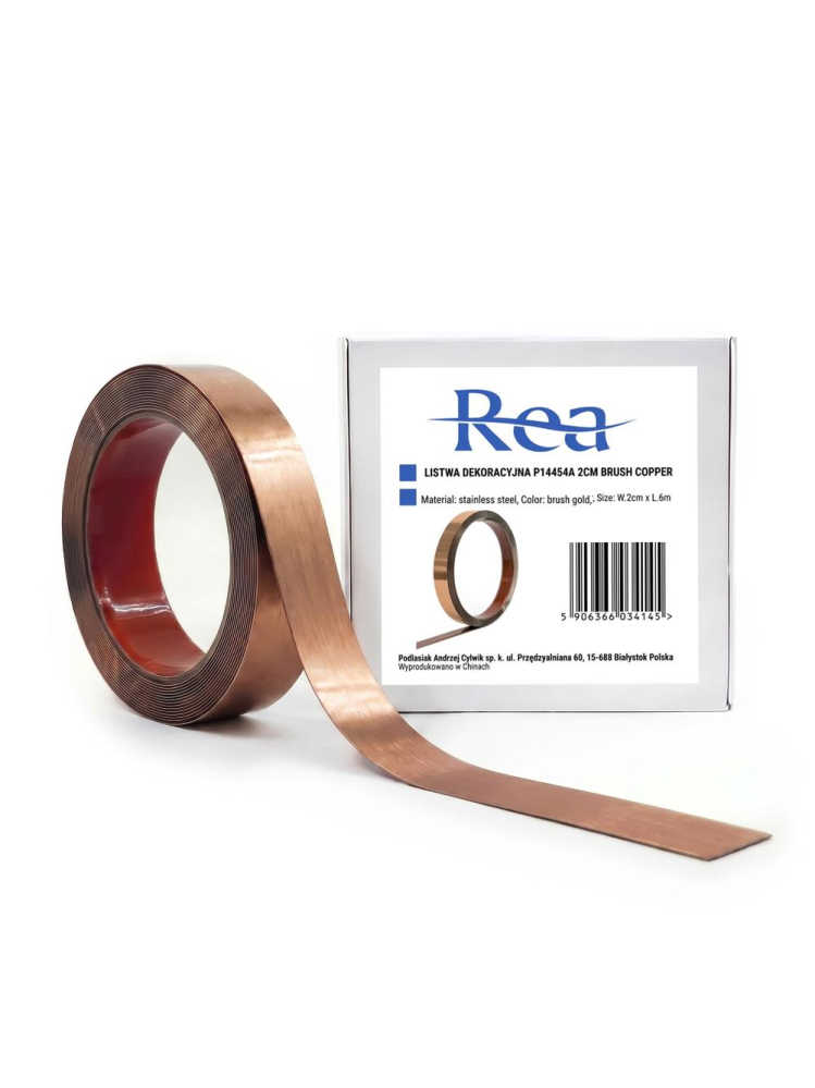 Bandă decorativă autoadezivă Rea P14454A 2cm cupru periat [12]