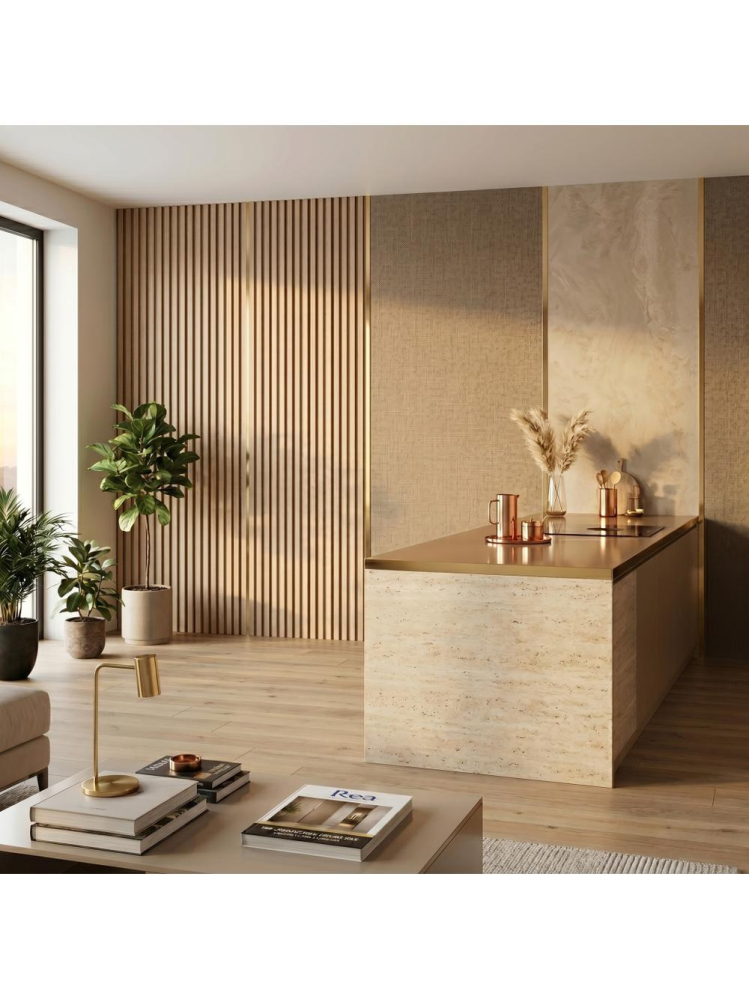 Bandă decorativă autoadezivă Rea P14454CA 3,8cm auriu [8]