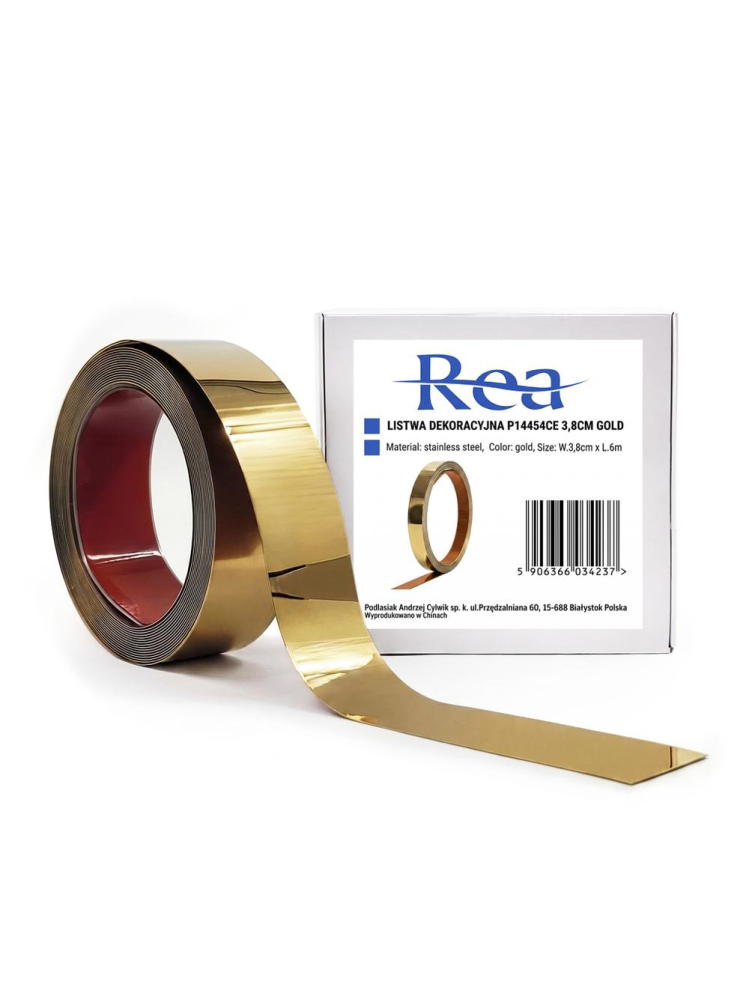Bandă decorativă autoadezivă Rea P14454CA 3,8cm auriu [12]