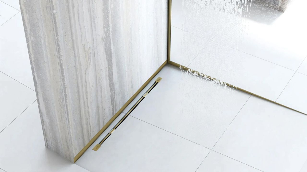 Bandă frontală pentru cădiță de duș 130cm auriu periat [7]