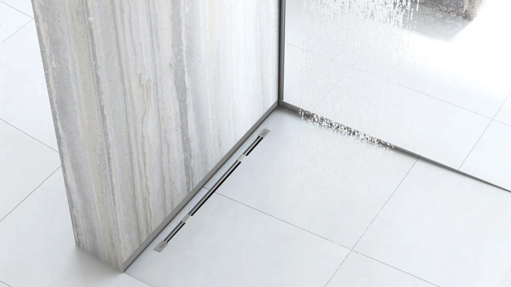 Bandă frontală pentru cădiță de duș 130cm crom periat [7]