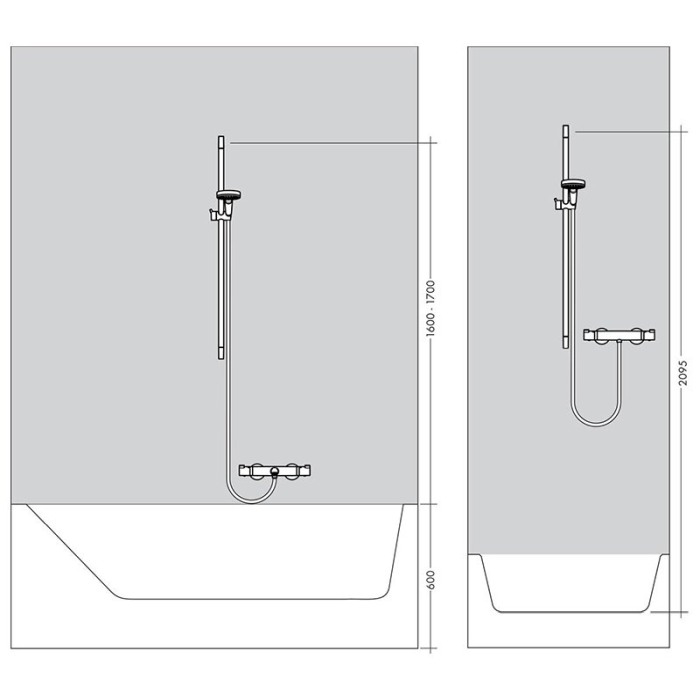 Bara de dus, Hansgrohe, Unica S Puro, cu furtun, 65 cm, alb mat [4]