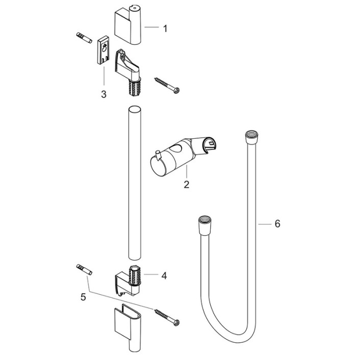 Bara de dus, Hansgrohe, Unica S Puro, cu furtun, 65 cm, alb mat [3]