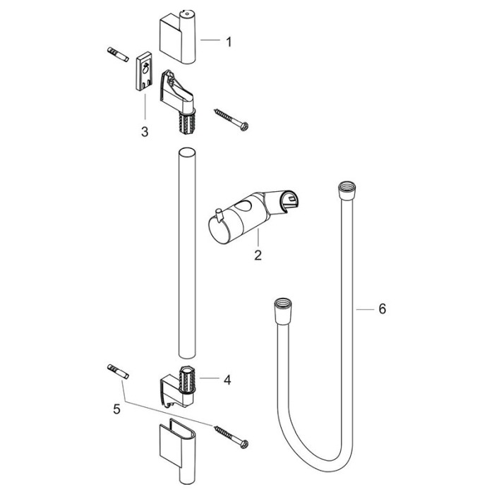 Bara de dus, Hansgrohe, Unica S Puro, cu furtun, 65 cm, auriu lucios [3]