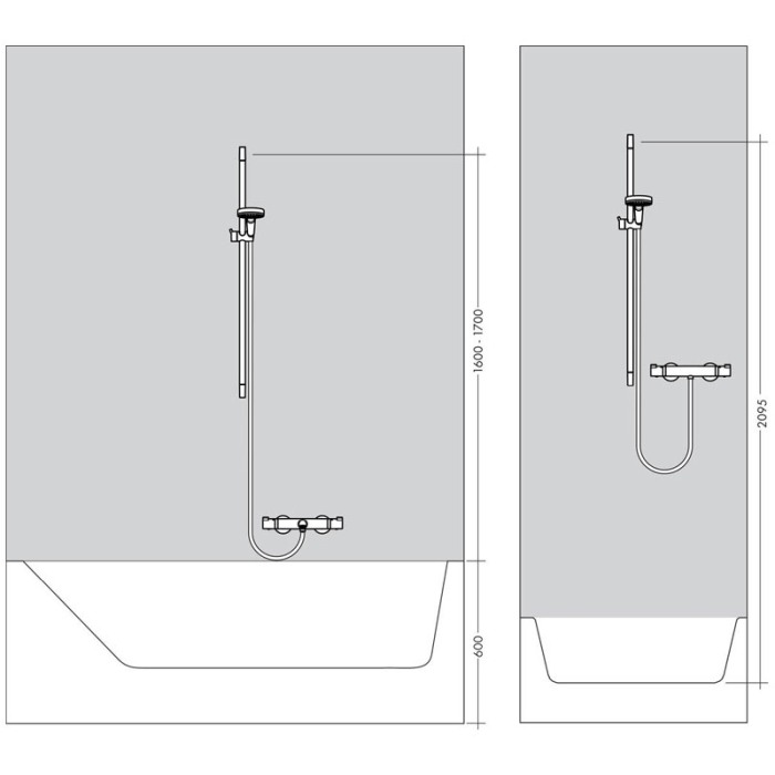 Bara de dus, Hansgrohe, Unica S Puro, cu furtun, 65 cm, bronz periat [4]