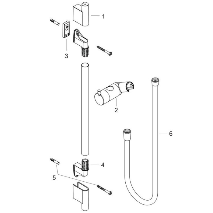 Bara de dus, Hansgrohe, Unica S Puro, cu furtun, 65 cm, negru mat [3]