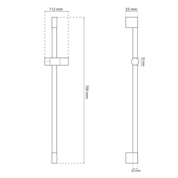 Bara de dus reglabila Rea auriu 70 cm [2]