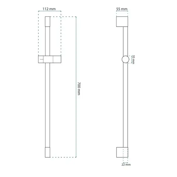 Bara de dus reglabila Rea crom 70 cm [2]
