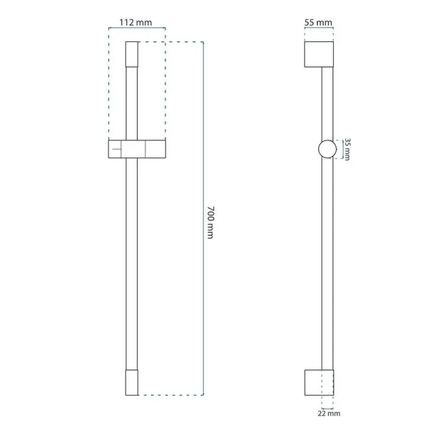 Bara de dus reglabila Rea negru 70 cm [2]