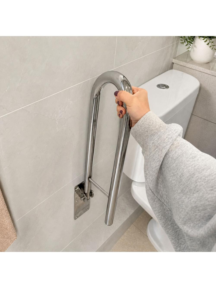 Bară de sprijin pliabilă pentru baie crom [7]