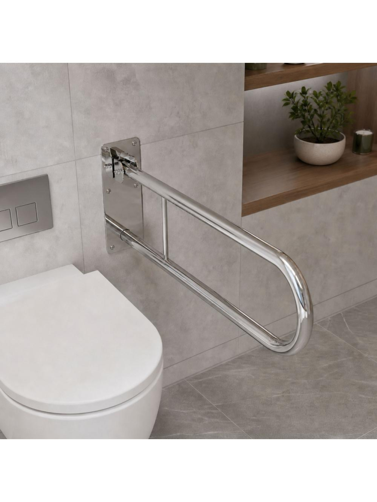 Bară de sprijin pliabilă pentru baie crom [4]