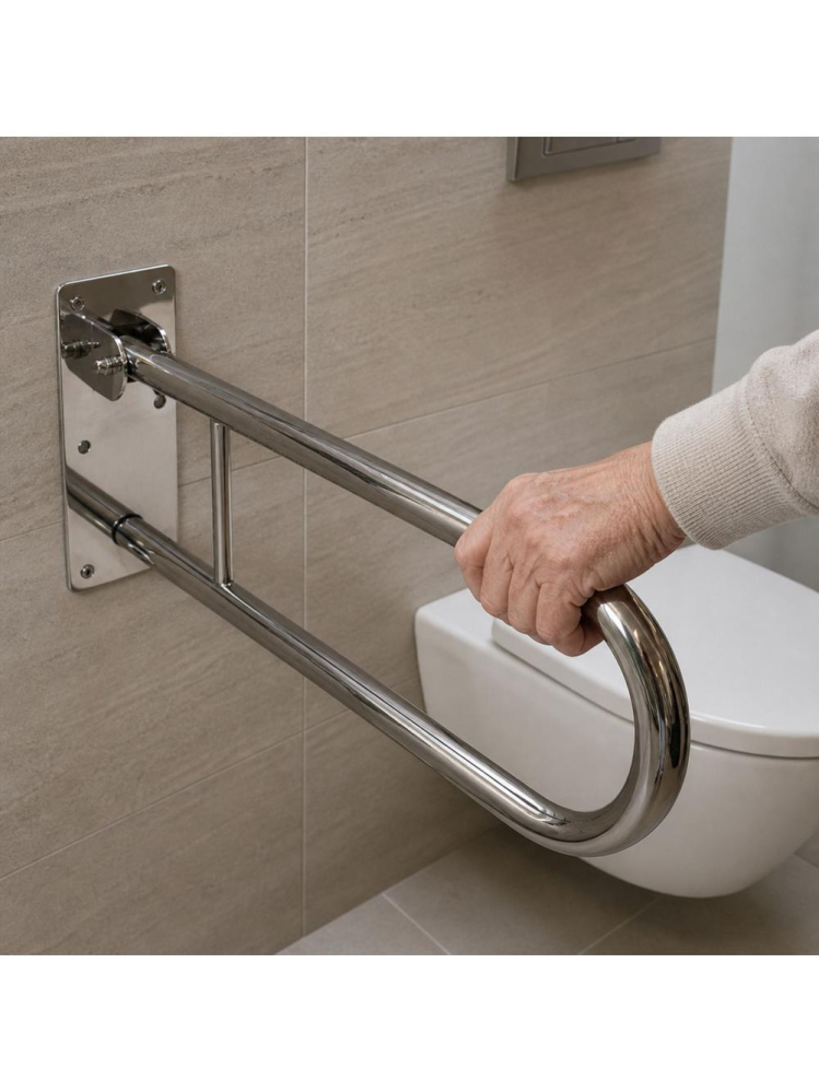 Bară de sprijin pliabilă pentru baie crom [10]
