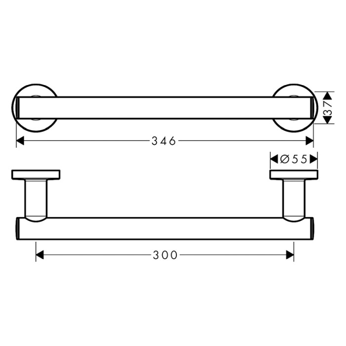 Bara de sustinere, Hansgrohe, Logis Universal, crom [2]