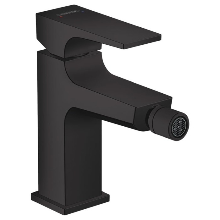 Baterie bideu cu ventil click-clack, Hansgrohe, Metropol, negru mat [1]