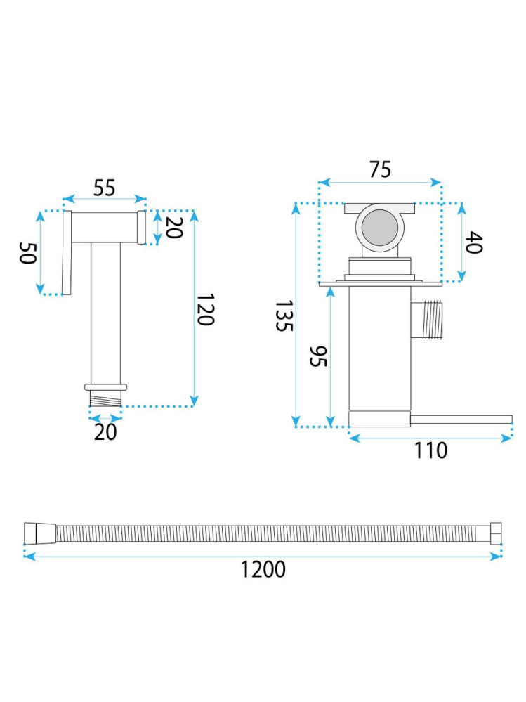 Baterie bideu Foss Clif auriu periat [5]