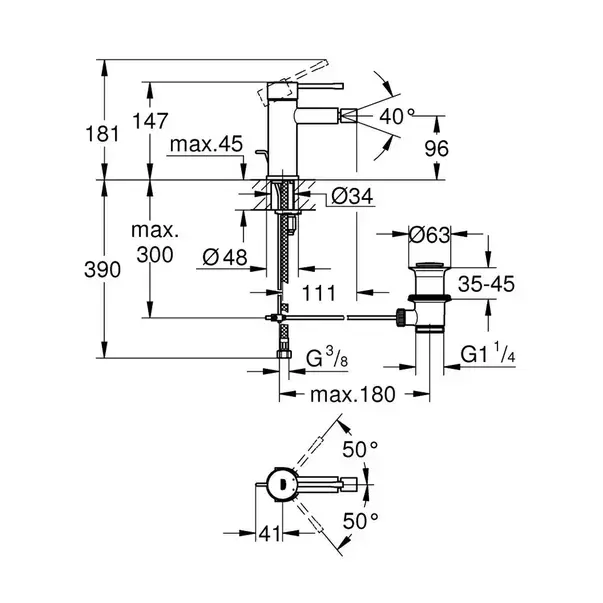 Baterie bideu Grohe Essence monocomanda auriu periat Cool Sunrise [3]