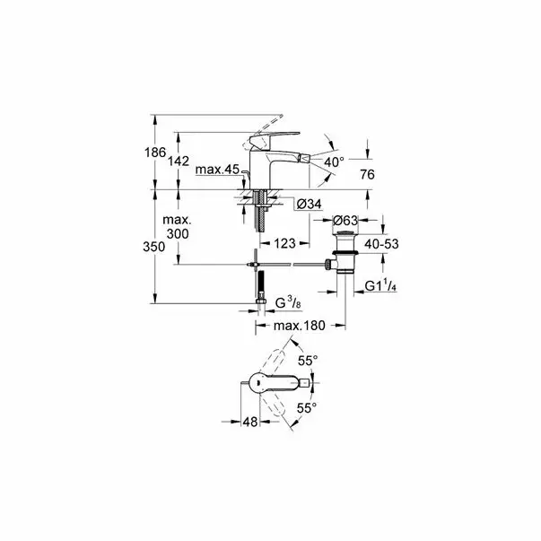Baterie bideu Grohe Eurostyle Cosmopolitan crom lucios [2]