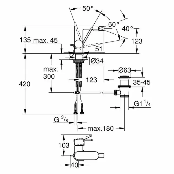 Baterie bideu Grohe Plus [3]