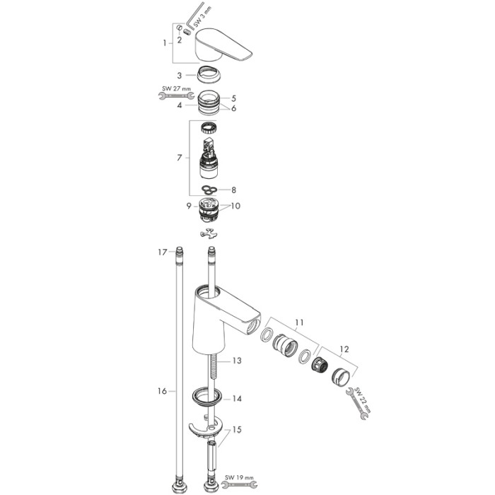 Baterie bideu Hansgrohe, Talis E, crom [4]