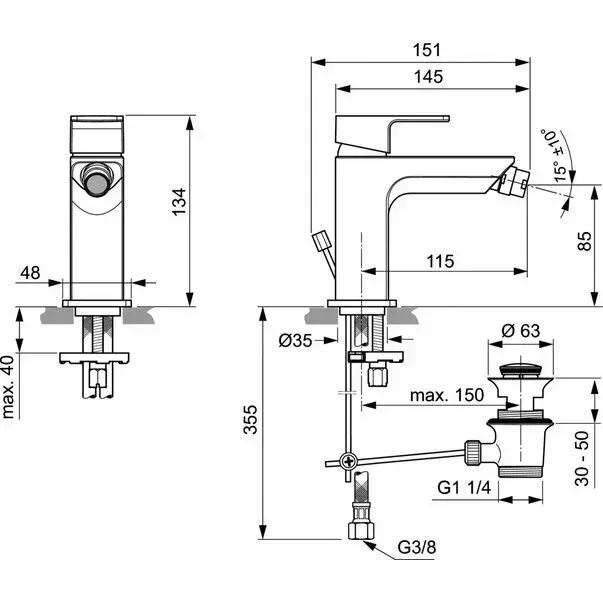 Baterie bideu Ideal Standard Edge [4]