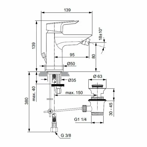 Baterie bideu Ideal Standard Tesi [2]