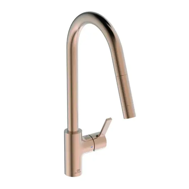 Baterie bucatarie cu dus extactibil Ideal Standard Gusto 235 cupru Sunset Rose 1 tip de jet [1]