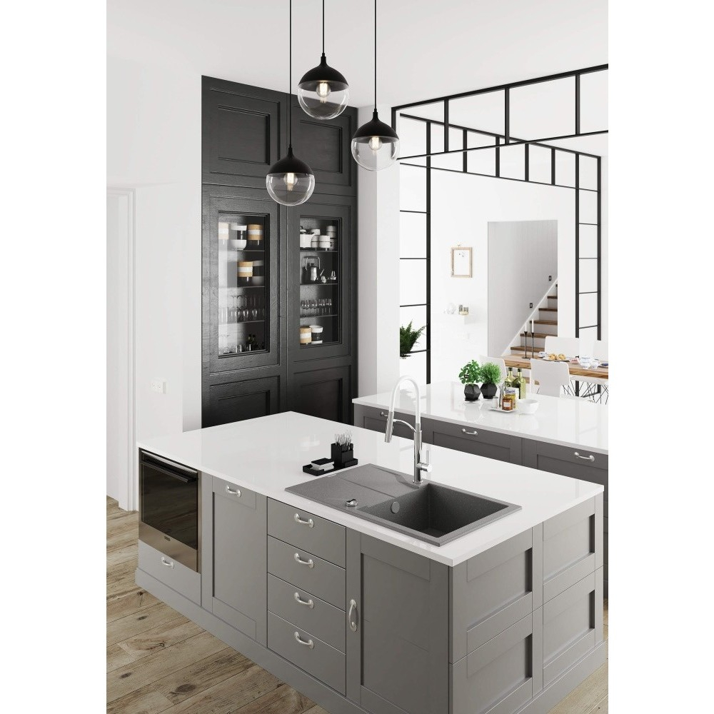 Baterie bucatarie cu dus extractabil Deante Gerbera crom/alb [3]