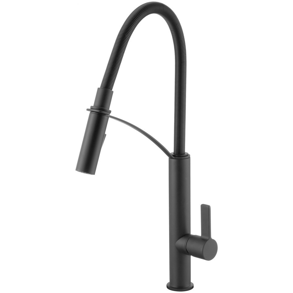 Baterie bucatarie cu dus extractabil Deante Gerbera negru [1]