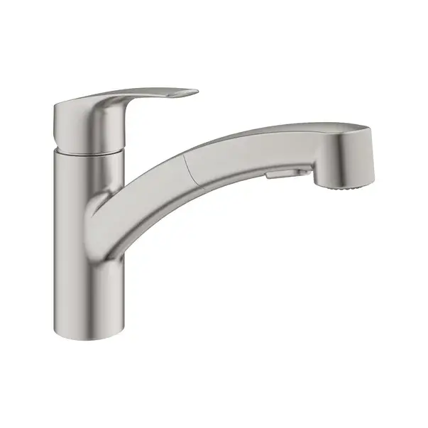 Baterie bucatarie cu dus extractibil Grohe Eurosmart Supersteel mat [1]
