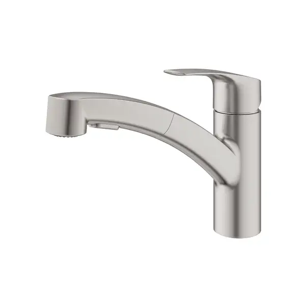 Baterie bucatarie cu dus extractibil Grohe Eurosmart Supersteel mat [2]