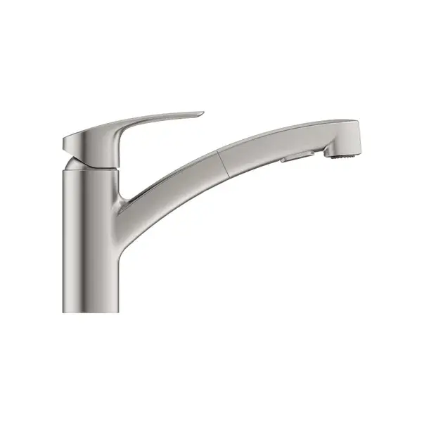 Baterie bucatarie cu dus extractibil Grohe Eurosmart Supersteel mat [4]