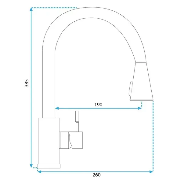 Baterie bucatarie cu dus extractibil negru Rea Cross [3]
