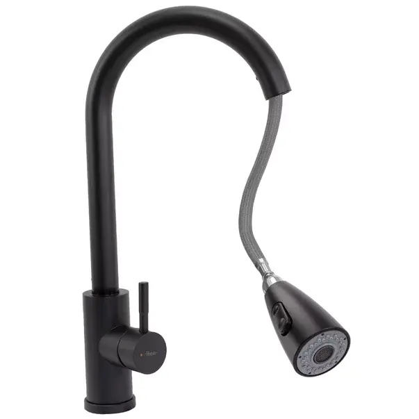 Baterie bucatarie cu dus extractibil negru Rea Cross [2]