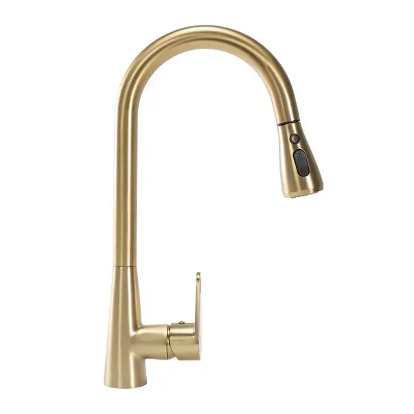 Baterie bucatarie cu dus extractibil Rea Mild auriu periat [4]