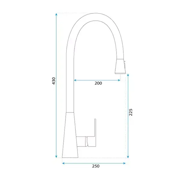 Baterie bucatarie cu dus extractibil Rea Mild auriu periat [9]