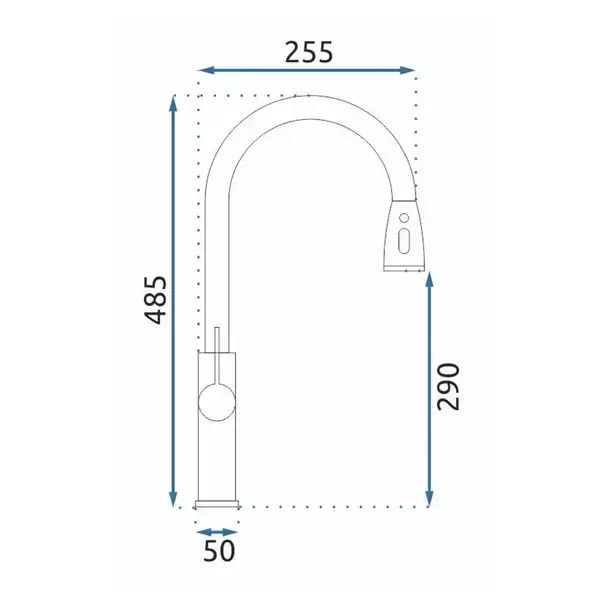 Baterie bucatarie cu dus extractibil Rea Nest nichel periat [7]