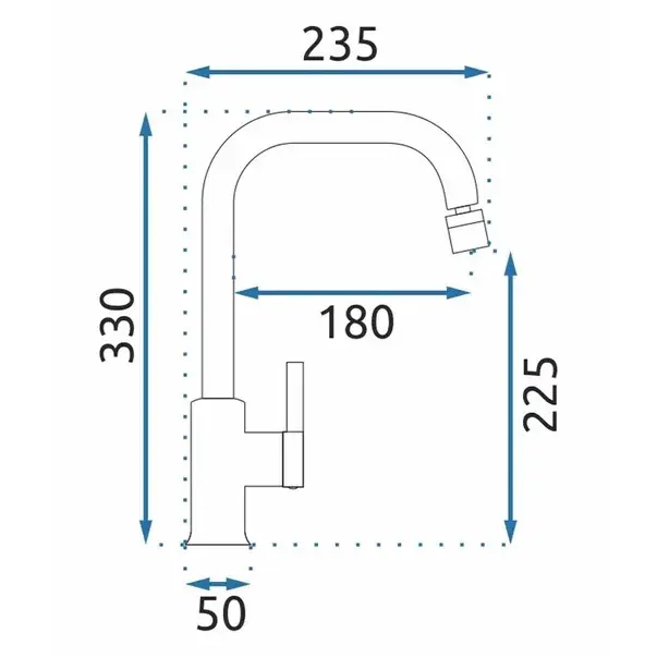 Baterie bucatarie cu pipa inalta Rea Polo crom [2]