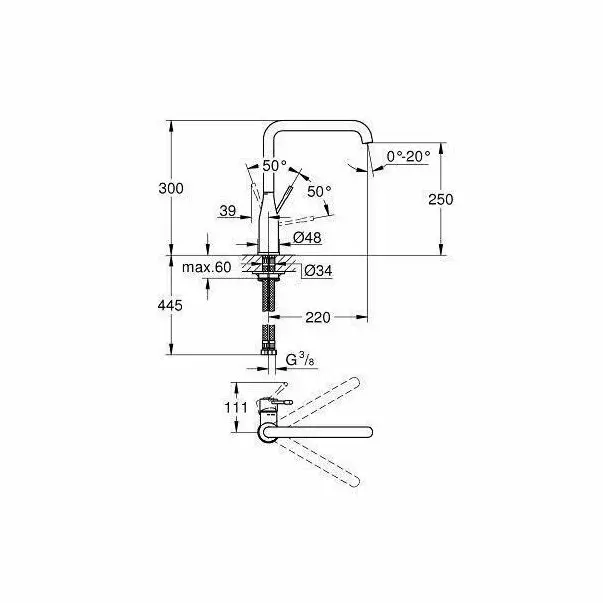 Baterie bucatarie Grohe Essence pipa rotativa crom lucios [2]