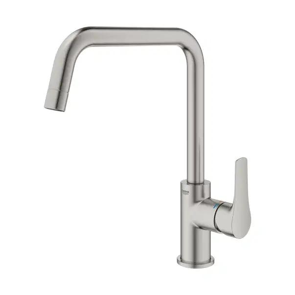 Baterie bucatarie Grohe Eurosmart Supersteel mat cu pipa inalta [1]