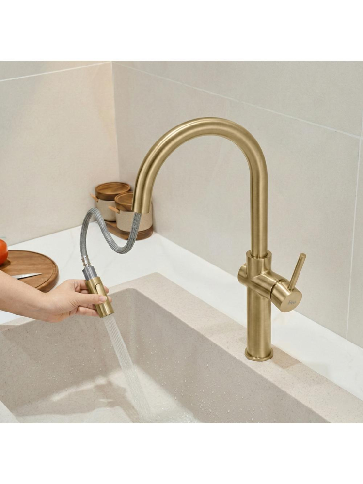 Baterie bucatarie Rea Fresh auriu periat  [2]