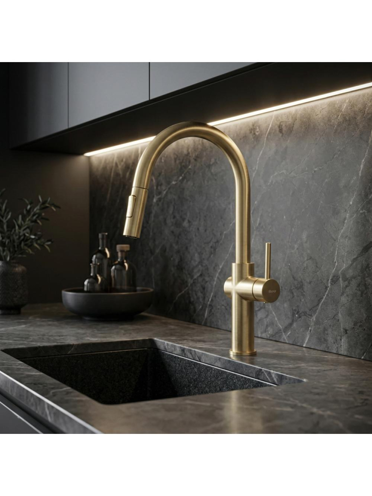 Baterie bucatarie Rea Fresh auriu periat  [8]