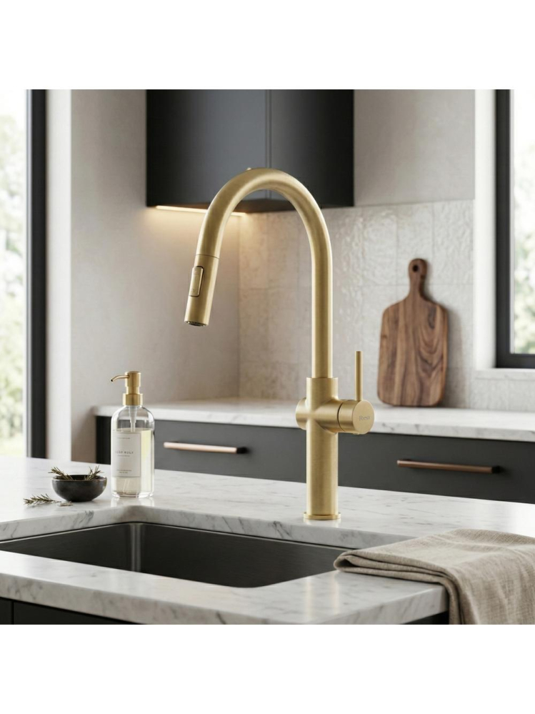 Baterie bucatarie Rea Fresh auriu periat  [4]