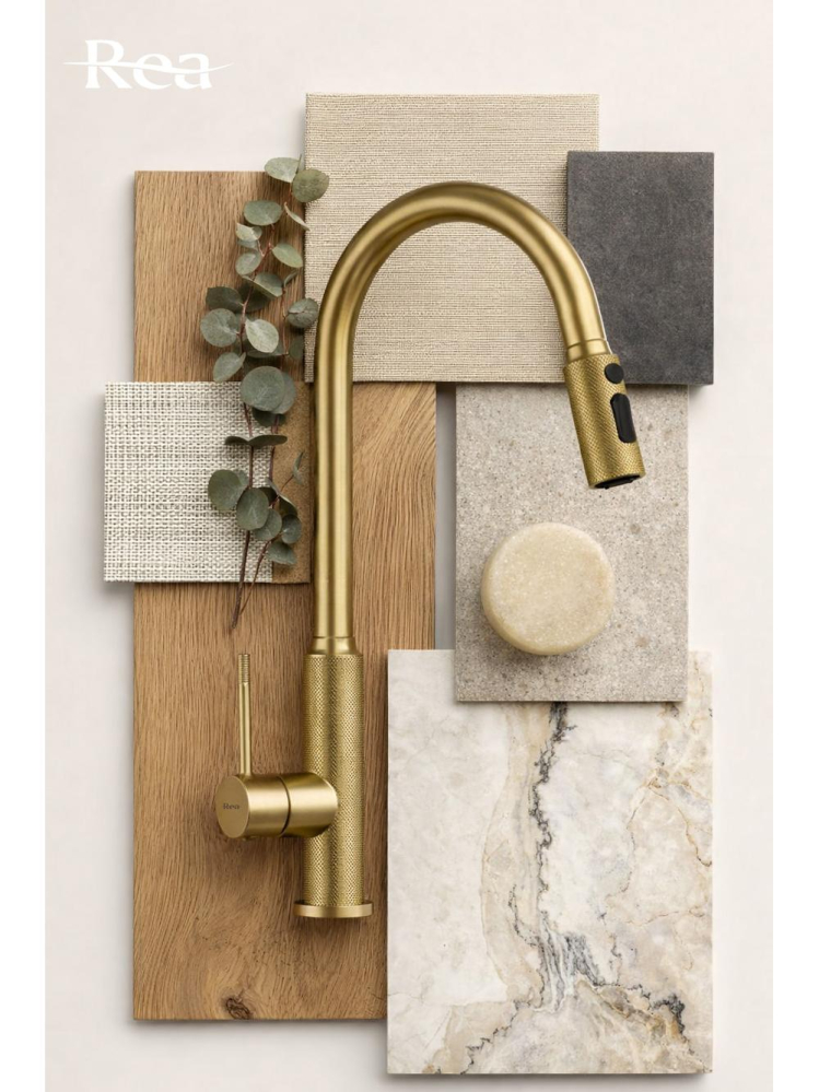 Baterie bucatarie Rea Master auriu periat  [8]