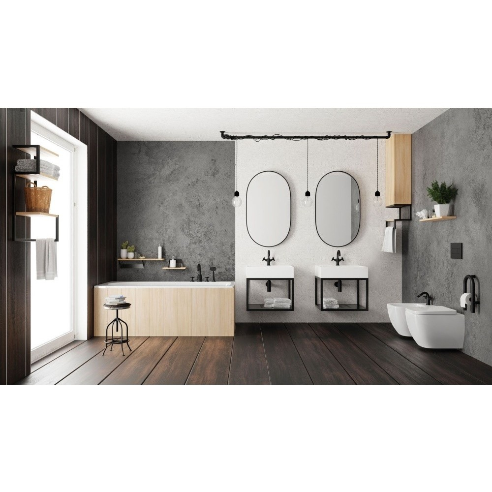 Baterie cada – dus dubla comanda Deante Temisto negru cu set de dus [2]