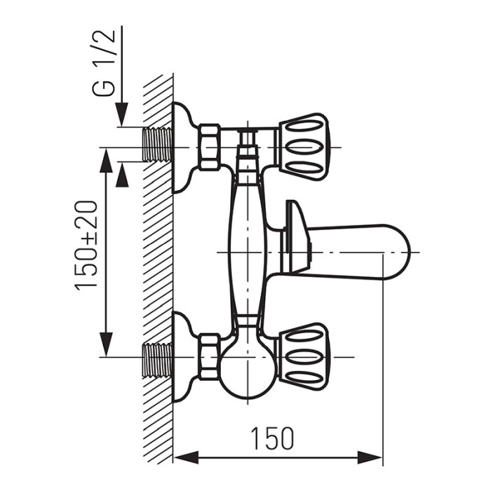 Baterie cada - dus, Ferro, Standard, cu set de dus, crom [2]