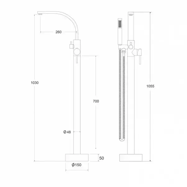 Baterie cada - dus freestanding Besco Decco I auriu lucios [2]