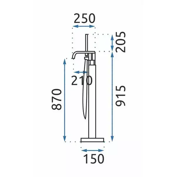 Baterie cada - dus freestanding Rea Carat auriu periat [8]