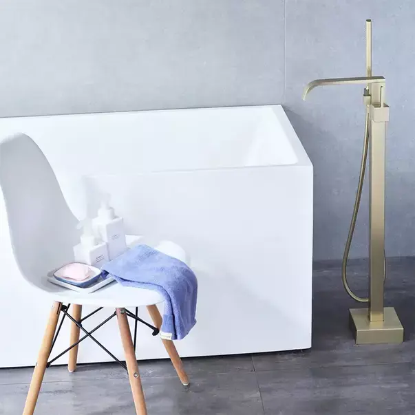 Baterie cada - dus freestanding Rea Carat auriu periat [6]